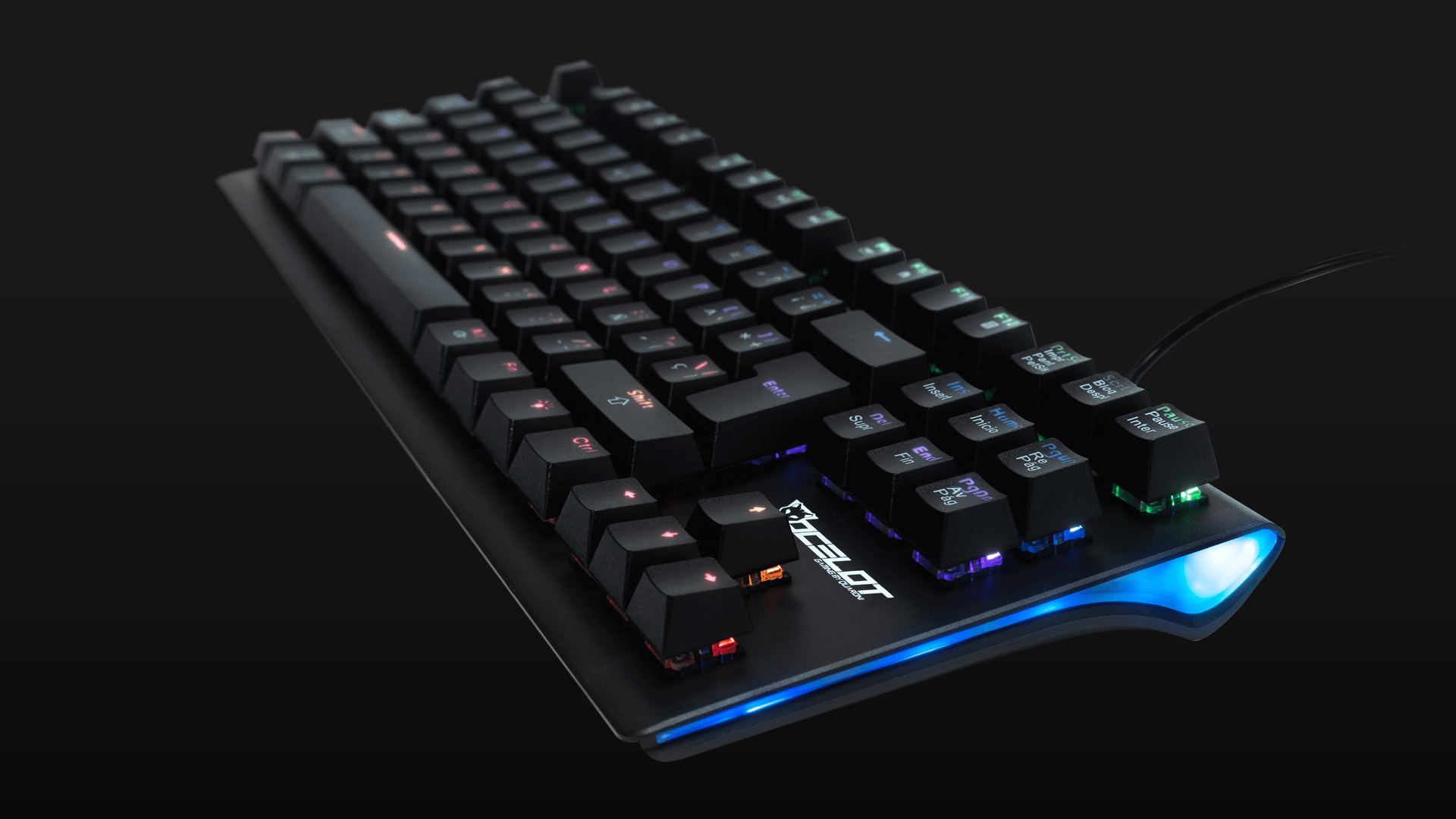 7503028062232  TECLADO  MECANICO OCELOT ALAMBRICO SWITCH AZUL OGMK02