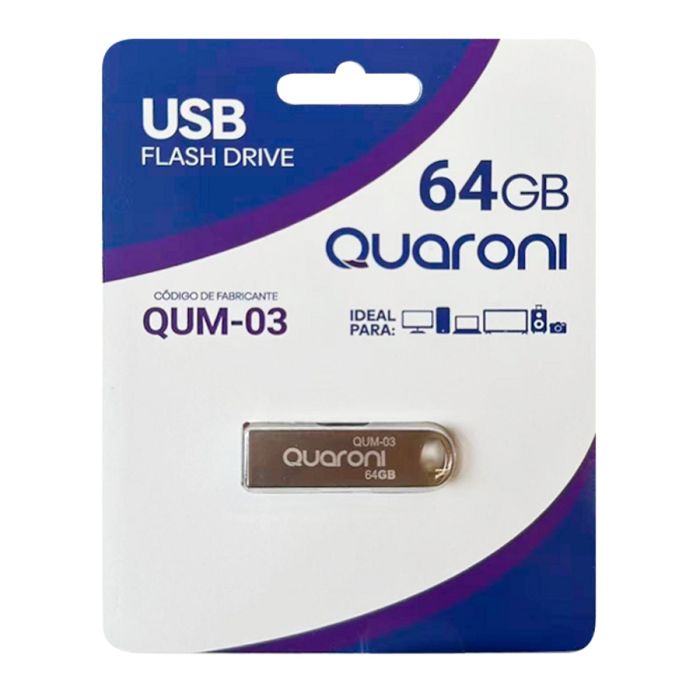 7500647005428 MEMORIA QUARONI 64GB USB METALICA  2.0 