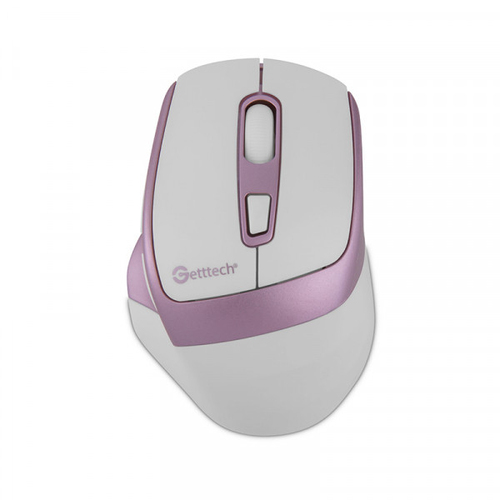 7500619012973  Mouse Getttech 6 Botones 7200Dpi Inalámbrico Bluetooth Ergonómico Rosa Con Blanco Ggm-Stdbw-01-Pk