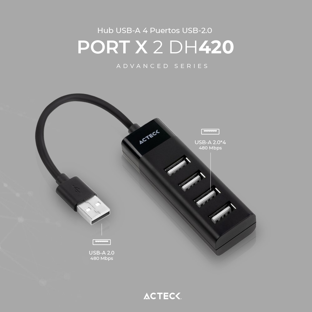 7506215934671 HUB ACTECK 4 EN 1 USB-A 2.0 
