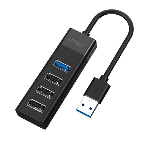 7506215937061 Hub Acteck Port X4 Dh422, Usb, 4 Puertos, 1x Usb 3.0, 3x Usb 2.0, Negro
